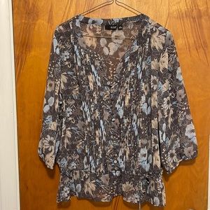 a.n.a Sheer floral top